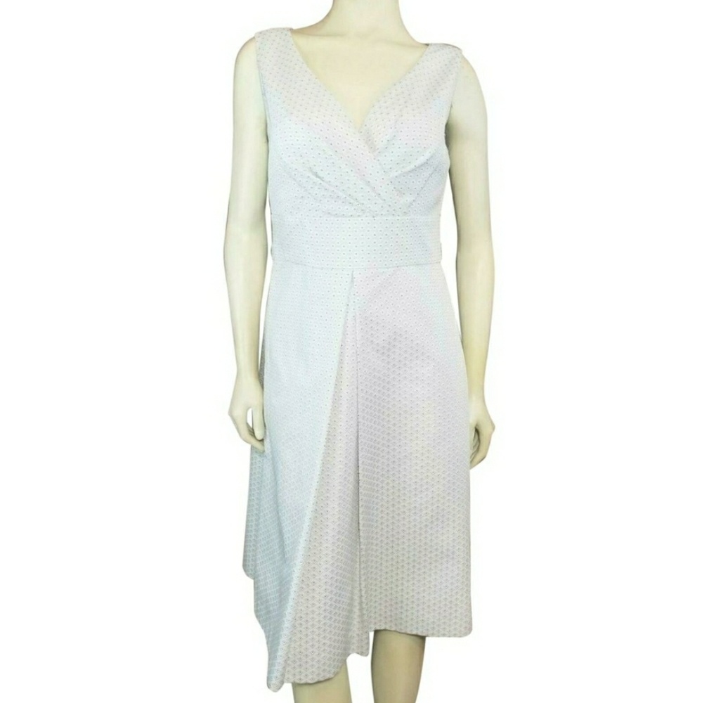 Talbots Pleated Geometric Pattern A-Line Dress - image 1